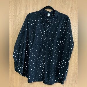 Old Navy Black and White Polka Dot Blouse